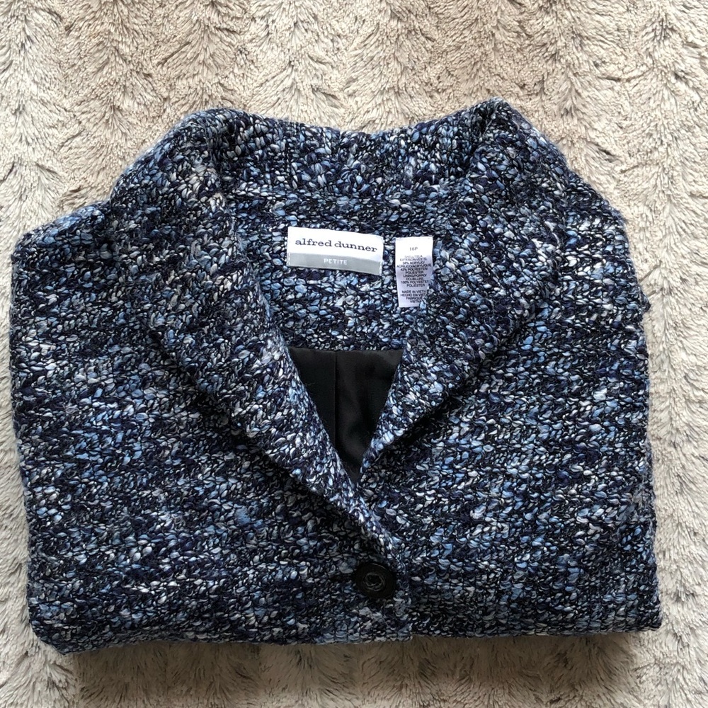 Alfred Dunner Blue Tweed Blazer